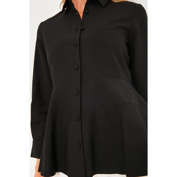 POMANDER PLACE Black Ashlen Blouse Size M NWT Retail $98 Tuckernuck - Picture 5 of 7